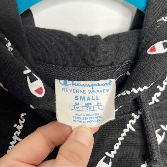 Champion Reverse Weave Diagonal All Over Print Hooded Sweatshirt - Picture 4 of 15